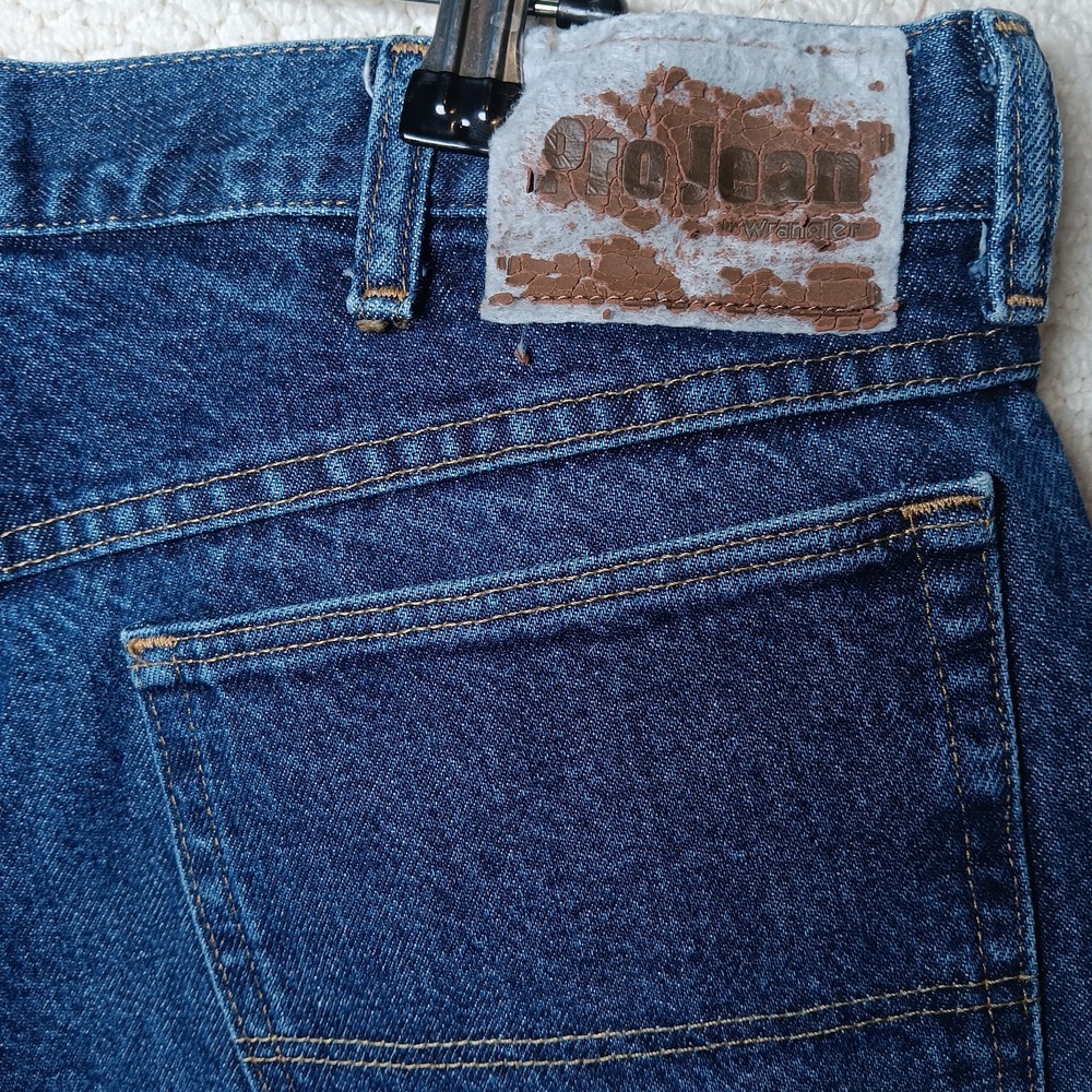 Wrangler Pro Rodeo Jeans Mens 36x32 Blue Denim Rugged Straight Workwear‎